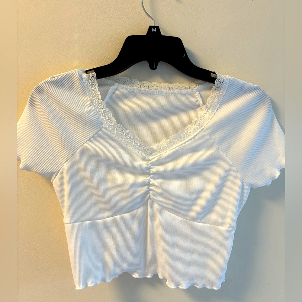 Two big girl 14 Y Ribbed Raglan Sleeve Ruffle T-Shirt - Picture 9 of 15